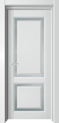 Дверь межкомнатная винил Верда Скай, остекленная, белый бархат 900x2000