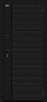 Входная дверь в квартиру Лайнер-3 Black Carbon, Off-white с зеркалом