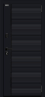 Дверь металлическая в квартиру Bravo Лайнер-3 Total Black, Nordic Oak с зеркалом
