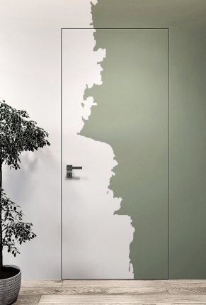 Дверь скрытая межкомнатная Invisible-2300 мм, кромка ABS под покраску с 4 сторон, открывание «на себя» 900x2300