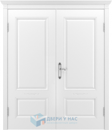 Двустворчатая дверь эмаль Шейл Дорс Аккорд глухая белый без патины 900x2000