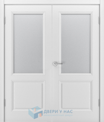 Двустворчатая дверь Беллини-222 остеклённая белый