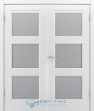 Двустворчатая дверь эмаль Шейл Дорс Беллини-333 остеклённая белый 900x2000