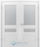 Двустворчатая дверь Беллини-555 остеклённая белый
