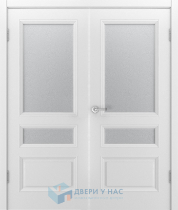 Двустворчатая дверь эмаль Шейл Дорс Беллини-555 остеклённая белый