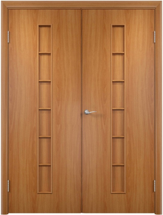 Двустворчатая дверь ламинированная Bravo 2Г Лесенка, глухая, миланский орех 900x2000