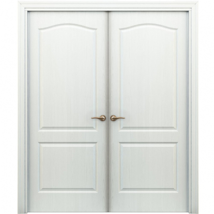 Двустворчатая дверь ламинированная Бекар ПАЛИТРА 11-4, глухая, белый