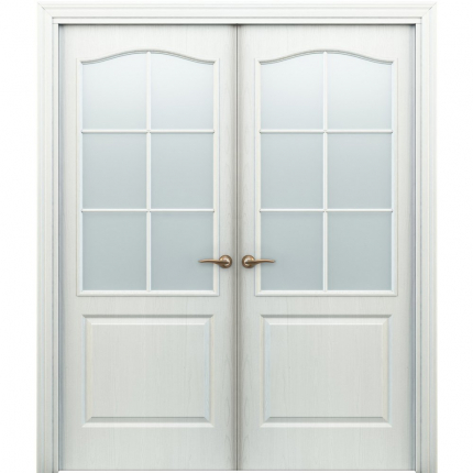 Двустворчатая дверь ПАЛИТРА 11-4, остекленная, белый
