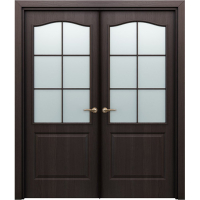 Двустворчатая дверь ламинированная Бекар ПАЛИТРА 11-4, остекленная, венге