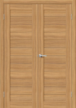 Двустворчатая дверь экошпон Bravo Порта-21, глухая, Anegri Veralinga 900x2000