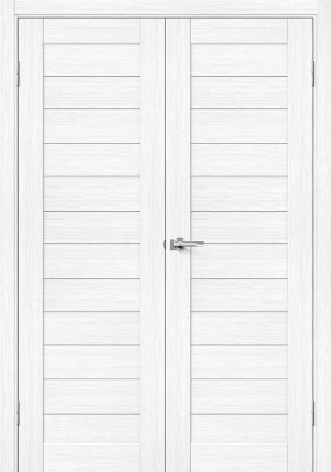 Двустворчатая дверь Порта-22, остекленная, Snow Veralinga