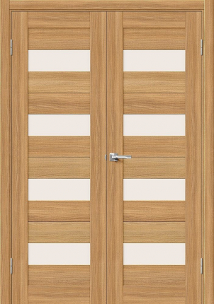 Двустворчатая дверь экошпон Bravo Порта-23, остекленная, Anegri Veralinga