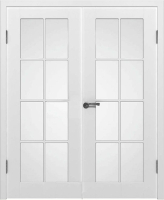 Двустворчатая дверь эмаль VFD Порта, остекленная, белый