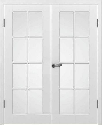 Двустворчатая дверь Порта, остекленная, белый