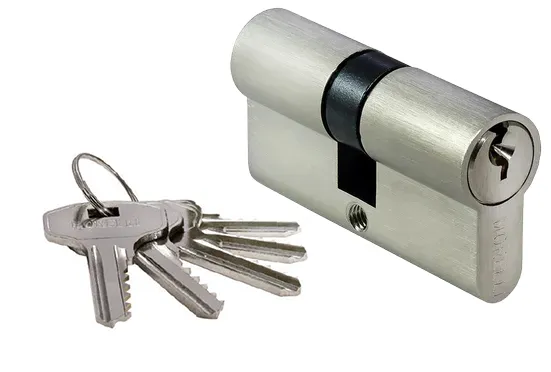 Ключевой цилиндр (60мм), цвет - никель матовый 60C SN