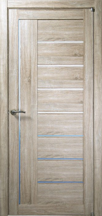Межкомнатная дверь экошпон Uberture 2110, остеклённая, серый велюр 900x2000