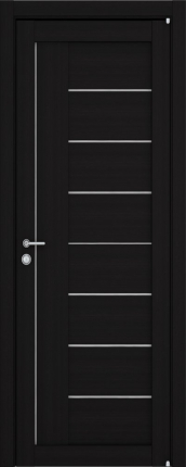 Межкомнатная дверь экошпон Uberture 2110, остеклённая, шоко велюр 900x2000