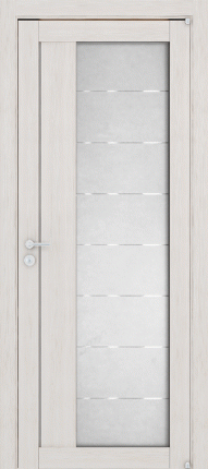 Межкомнатная дверь экошпон Uberture 2112, остеклённая, капучино велюр 900x2000