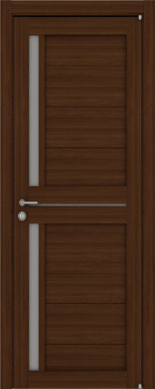 Межкомнатная дверь экошпон Uberture 2121, остеклённая, орех вельвет 900x2000