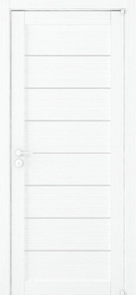 Межкомнатная дверь экошпон Uberture 2125, остеклённая, белый велюр 900x2000