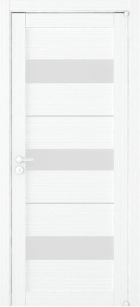 Межкомнатная дверь экошпон Uberture 2126, остеклённая, белый велюр