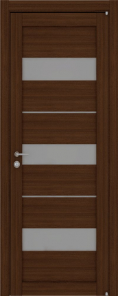 Межкомнатная дверь экошпон Uberture 2126, остеклённая, орех вельвет