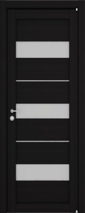 Межкомнатная дверь экошпон Uberture 2126, остеклённая, шоко велюр 900x2000