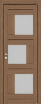 Межкомнатная дверь экошпон Uberture 2181, остеклённая, орех вельвет 900x2000
