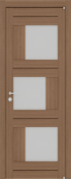 Межкомнатная дверь экошпон Uberture 2181, остеклённая, орех вельвет