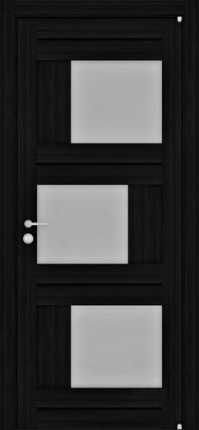 Межкомнатная дверь экошпон Uberture 2181, остеклённая, шоко велюр