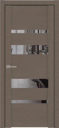 Межкомнатная дверь экошпон Uberture 30013 Soft touch, остеклённая, софт тортора, зеркало серое 900x2000
