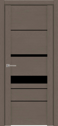 Межкомнатная дверь 30023 Soft touch, остеклённая, софт тортора, стекло черное