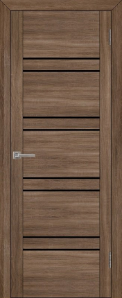 Межкомнатная дверь экошпон Uberture 30026, остеклённая, серый велюр 900x2000