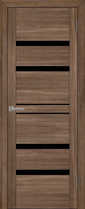 Межкомнатная дверь экошпон Uberture 30030, остеклённая, серый велюр