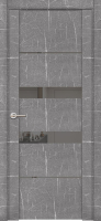 Межкомнатная дверь экошпон Uberture 30037/1, остеклённая, зеркало серое, торос серый