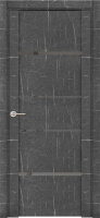 Межкомнатная дверь экошпон Uberture 30039/1, остеклённая, зеркало серое, торос графит