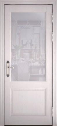 Межкомнатная дверь экошпон Uberture 40004, остеклённая, ясень перламутр 900x2000