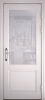 Межкомнатная дверь экошпон Uberture 40004, остеклённая, ясень перламутр