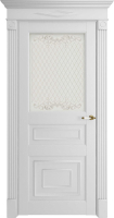 Межкомнатная дверь 62001, остекленная, серена белая