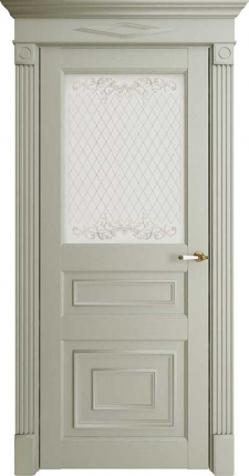 Межкомнатная дверь экошпон Uberture 62001, остекленная, серена светло-серый 900x2000