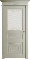 Межкомнатная дверь экошпон Uberture 62001, остекленная, серена светло-серый