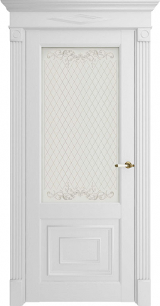 Межкомнатная дверь экошпон Uberture 62002, остекленная, серена белая 900x2000