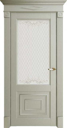 Межкомнатная дверь экошпон Uberture 62002, остекленная, серена светло-серый 900x2000