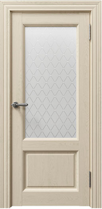 Межкомнатная дверь экошпон Uberture 80010, остекленная, серена керамик 900x2000