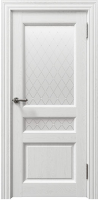 Межкомнатная дверь 80014, остекленная, серена белая