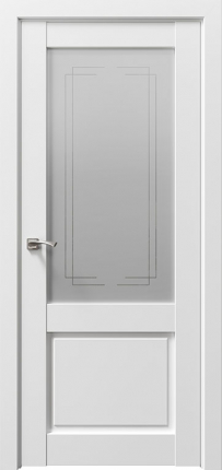 Межкомнатная дверь экошпон Uberture 90001, остекленная, снежная королева 900x2000