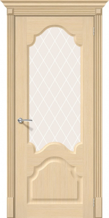 Дверь межкомнатная шпонированная Bravo Афина, остеклённая, беленый дуб 900x2000