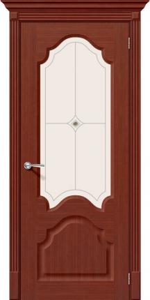 Дверь межкомнатная шпонированная Bravo Афина, остеклённая, макоре 900x2000
