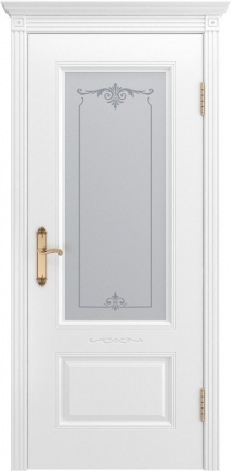 Межкомнатная дверь Аккорд В1, остеклённая, белый, без патины