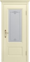 Межкомнатная дверь эмаль Шейл Дорс Аккорд В0, остеклённая, слоновая кость, без патины